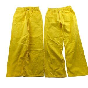 Shein Women’s Jeans Small Lot Of Two Wide Leg Yellow Bold Retro Bright Casual